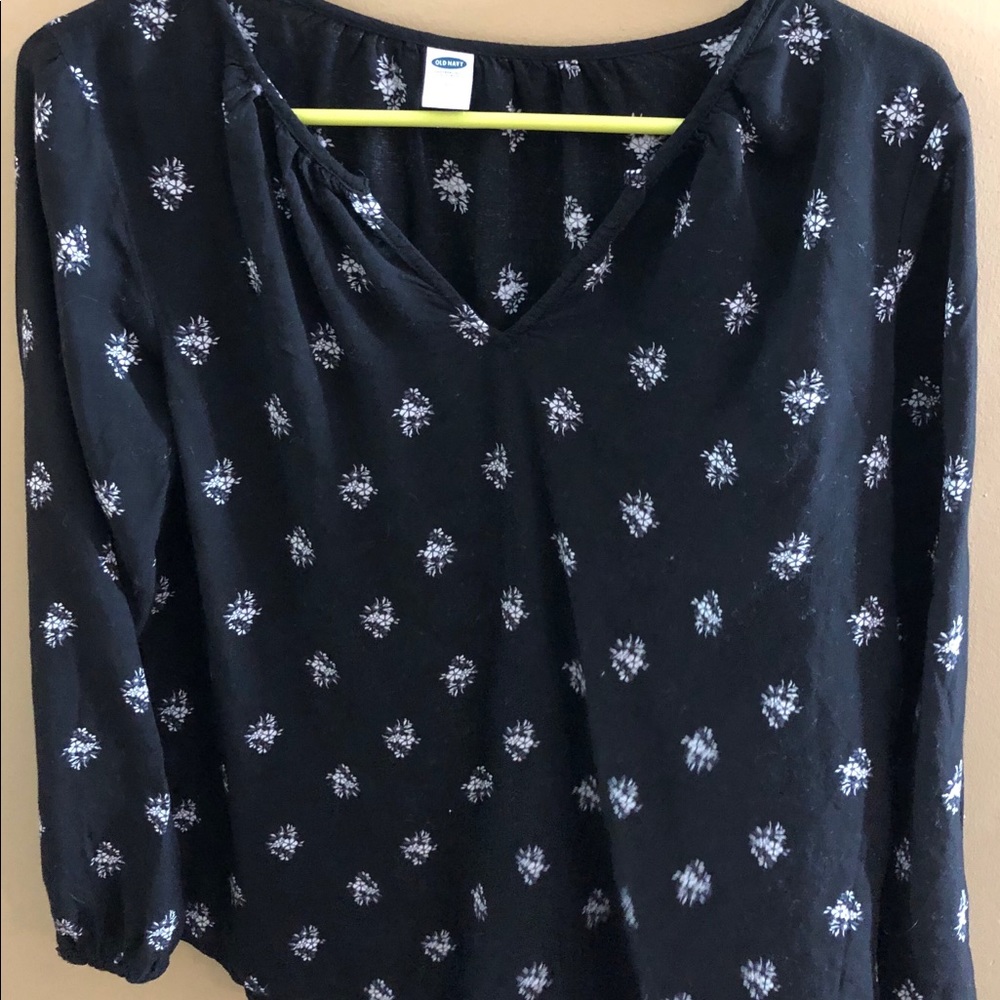 Black Floral T-Shirt (Old Navy)